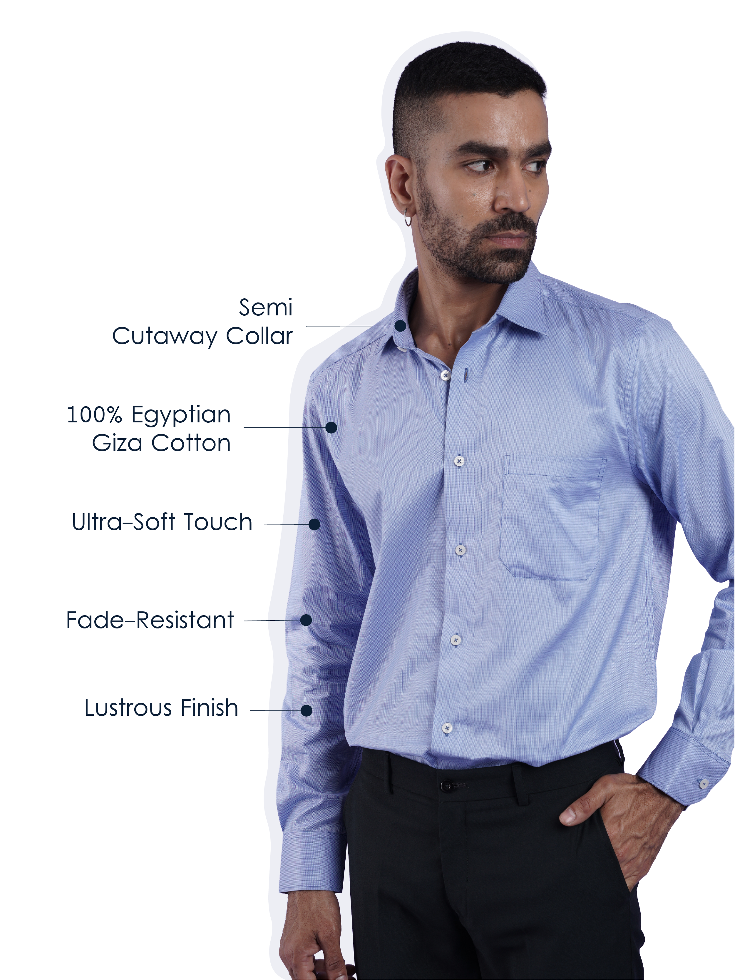 Men's Blue Formal Full Sleeves Shirt