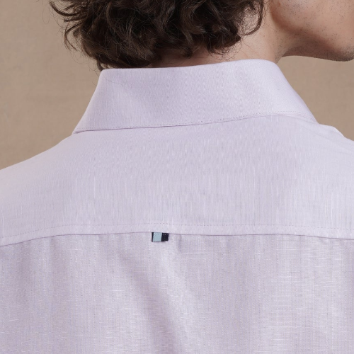 Men's Cotton Linen Pink Shirt